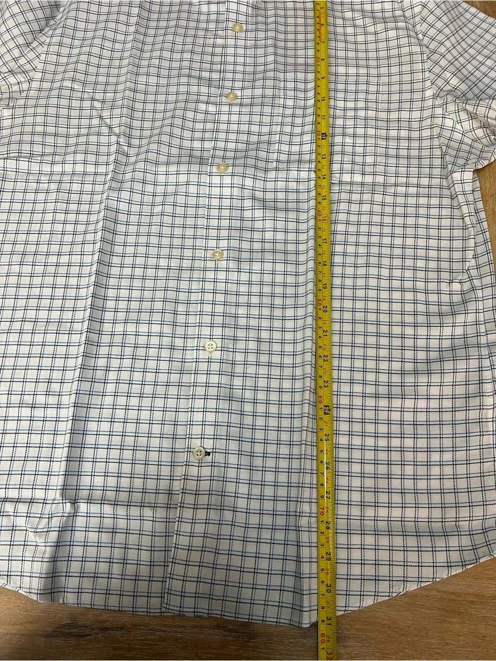 Banana Republic White Shirt with Blue Windowpane Check